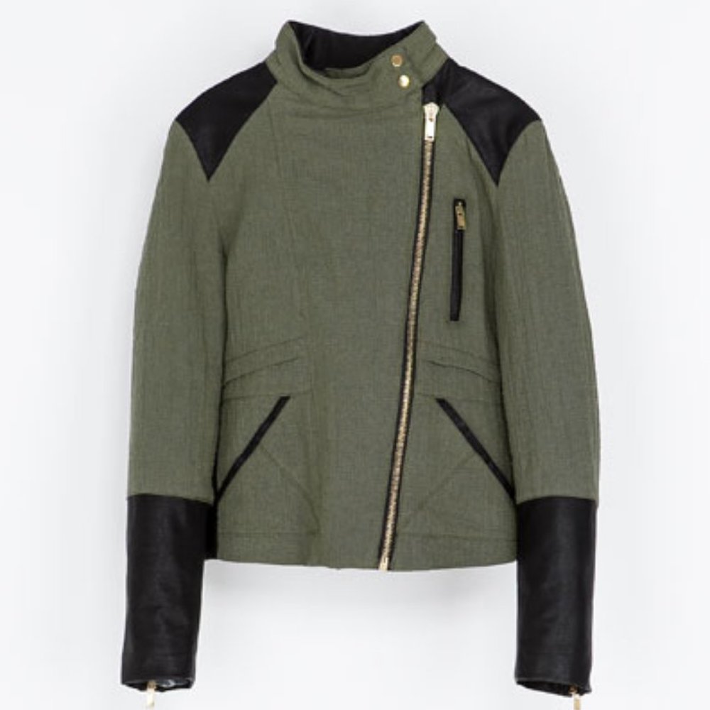 🎉HP🎉ZARA QUILTED CROSSOVER JACKET Military Parka - Picture 2 of 10